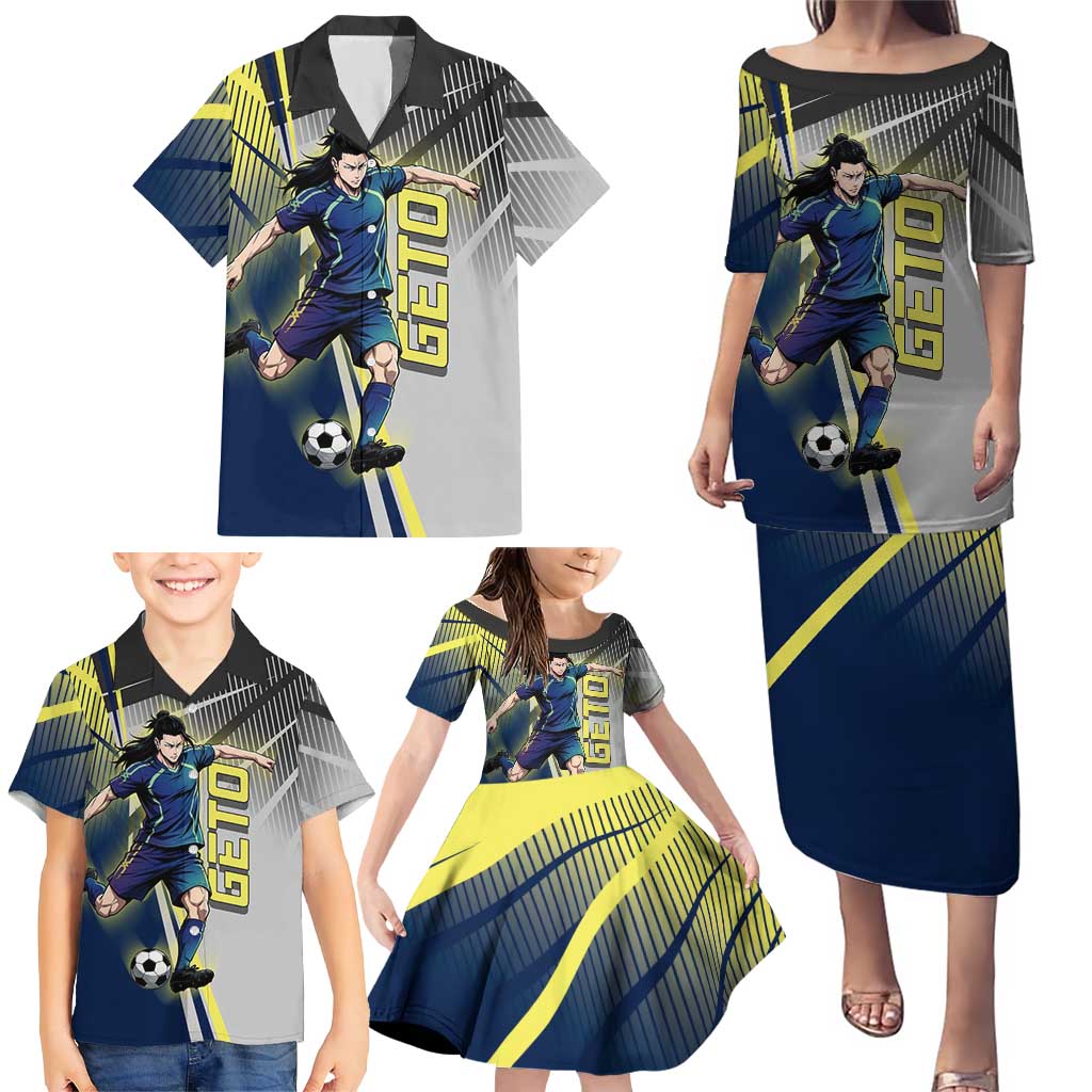 Personalized Geto Suguru Family Matching Puletasi and Hawaiian Shirt Anime Soccer Action Illustration Art