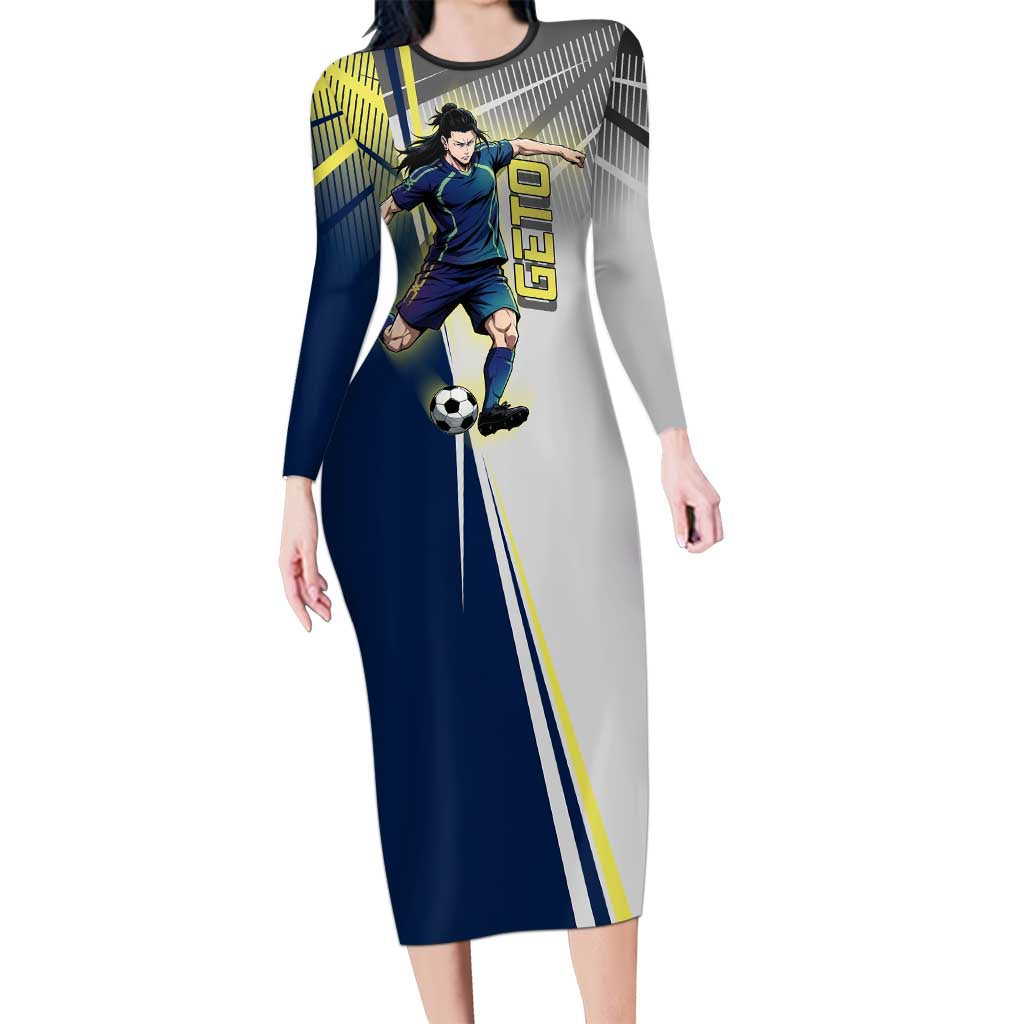 Personalized Geto Suguru Long Sleeve Bodycon Dress Anime Soccer Action Illustration Art