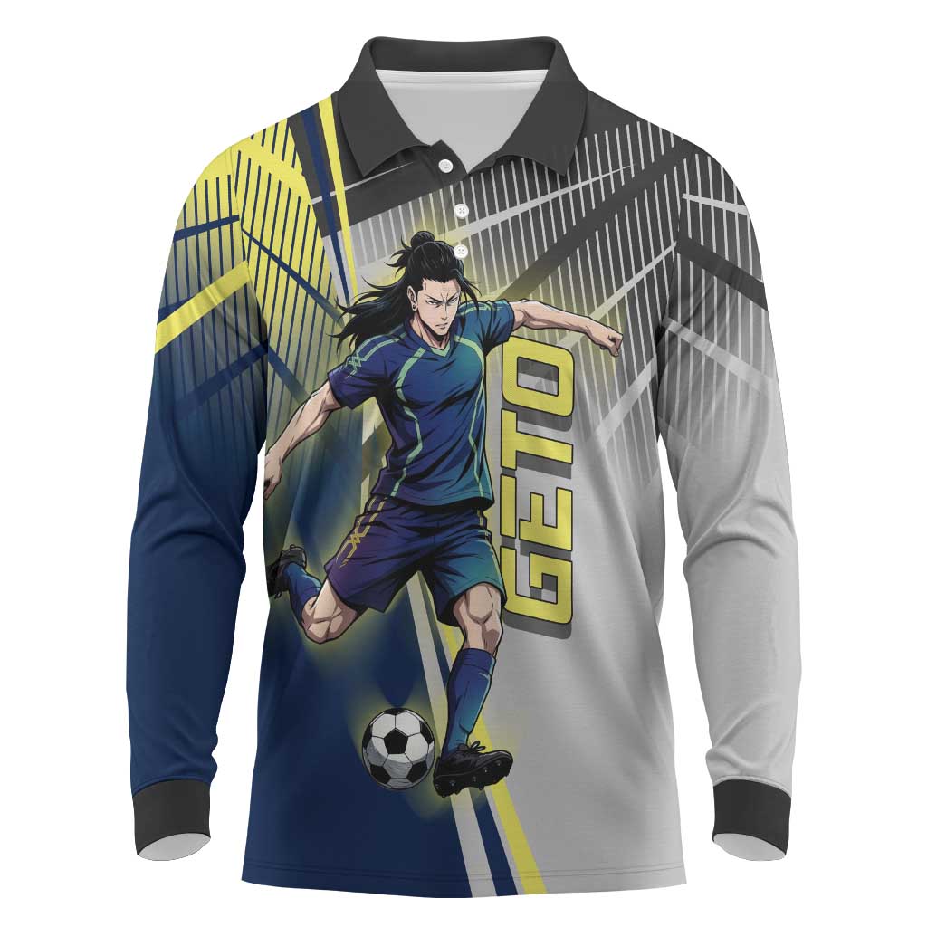 Personalized Geto Suguru Long Sleeve Polo Shirt Anime Soccer Action Illustration Art