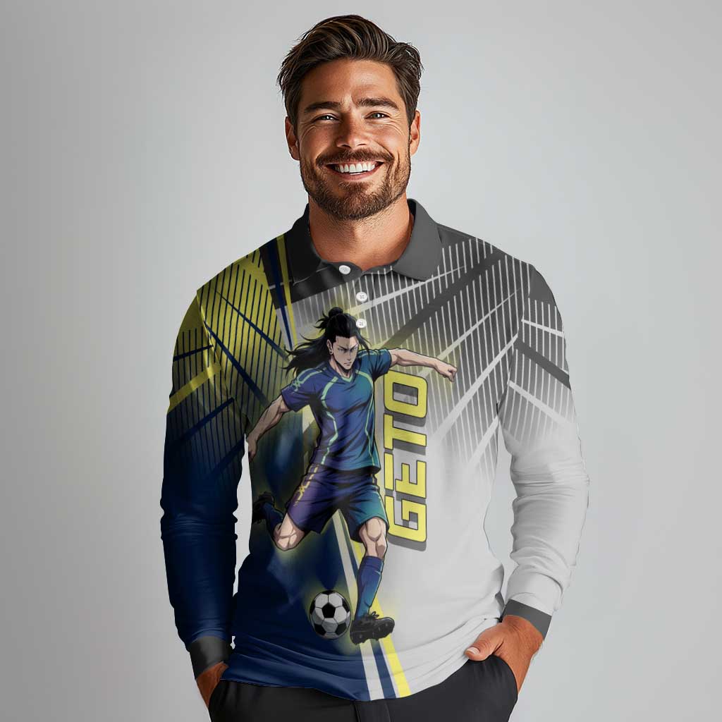 Personalized Geto Suguru Long Sleeve Polo Shirt Anime Soccer Action Illustration Art
