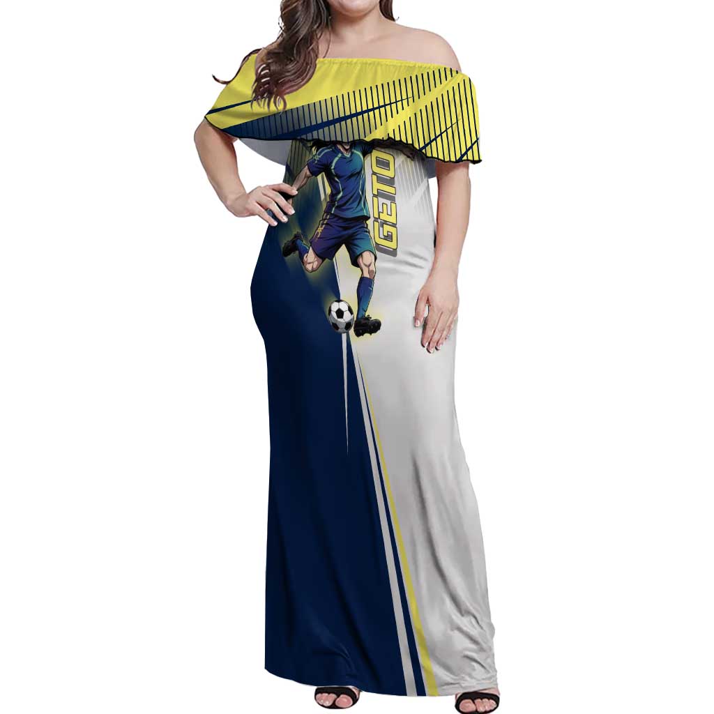Personalized Geto Suguru Off Shoulder Maxi Dress Anime Soccer Action Illustration Art