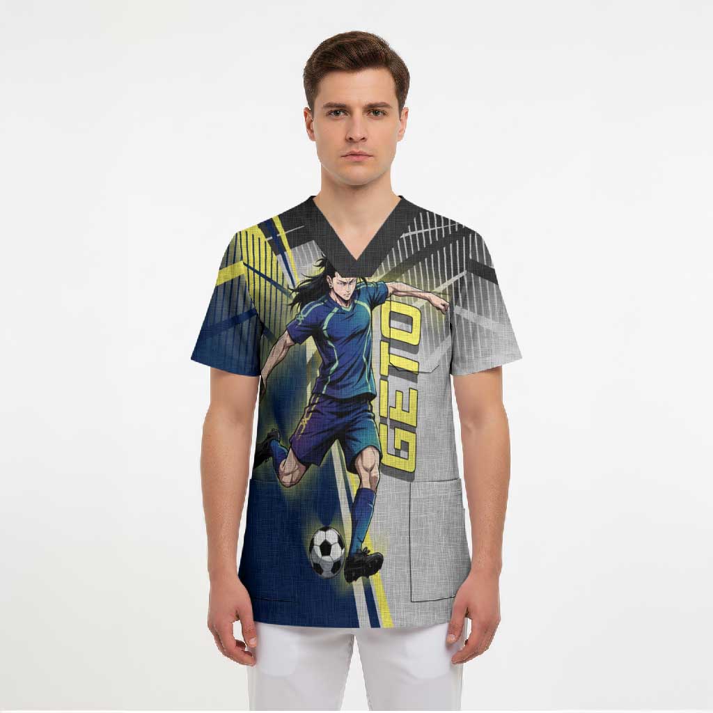Personalized Geto Suguru Scrub Top Anime Soccer Action Illustration Art