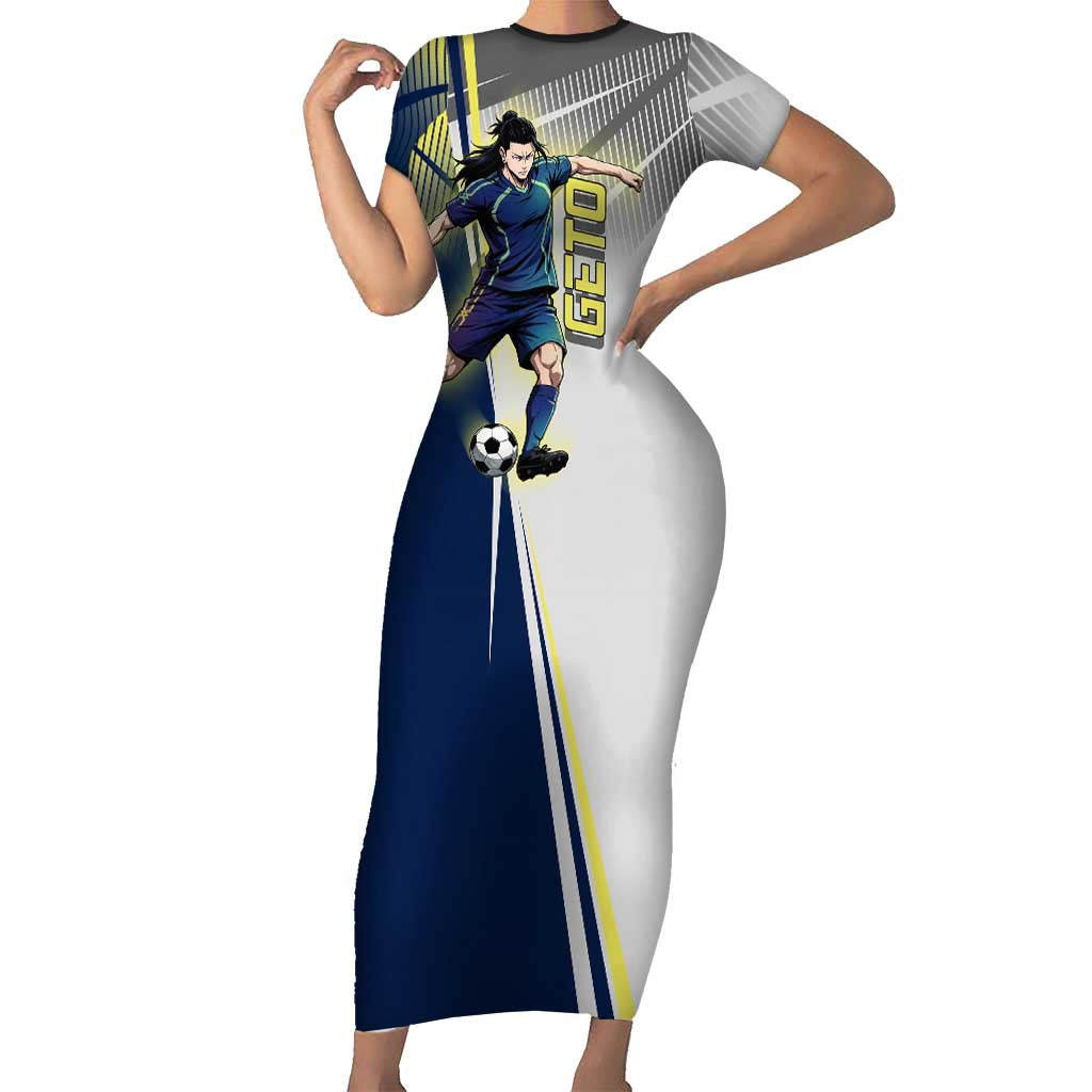 Personalized Geto Suguru Short Sleeve Bodycon Dress Anime Soccer Action Illustration Art