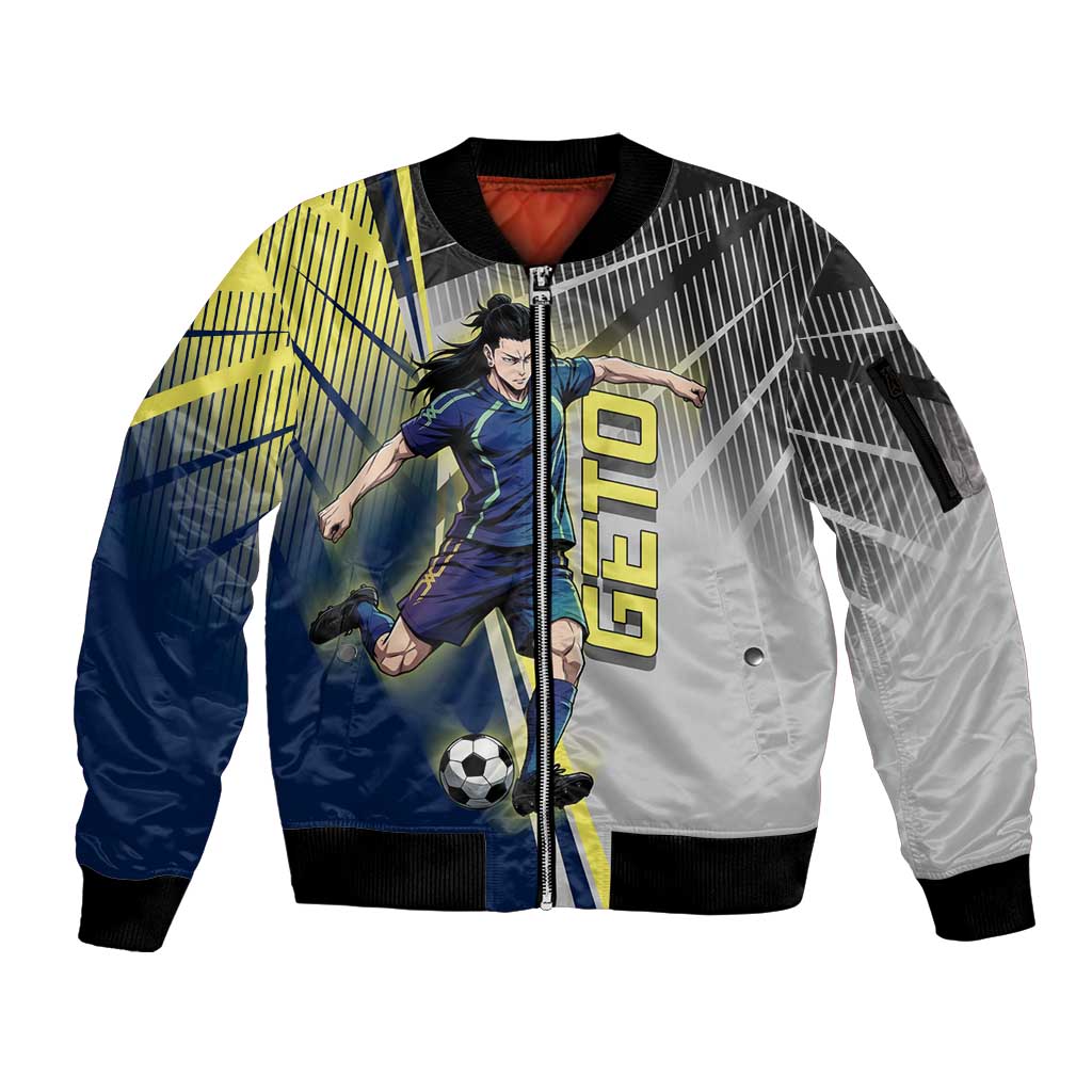 Personalized Geto Suguru Sleeve Zip Bomber Jacket Anime Soccer Action Illustration Art