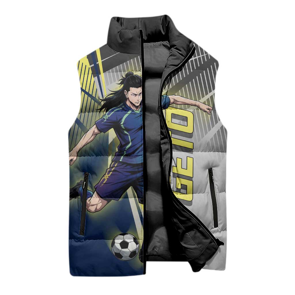 Personalized Geto Suguru Sleeveless Puffer Jacket Anime Soccer Action Illustration Art