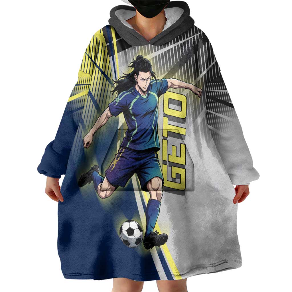Personalized Geto Suguru Wearable Blanket Hoodie Anime Soccer Action Illustration Art