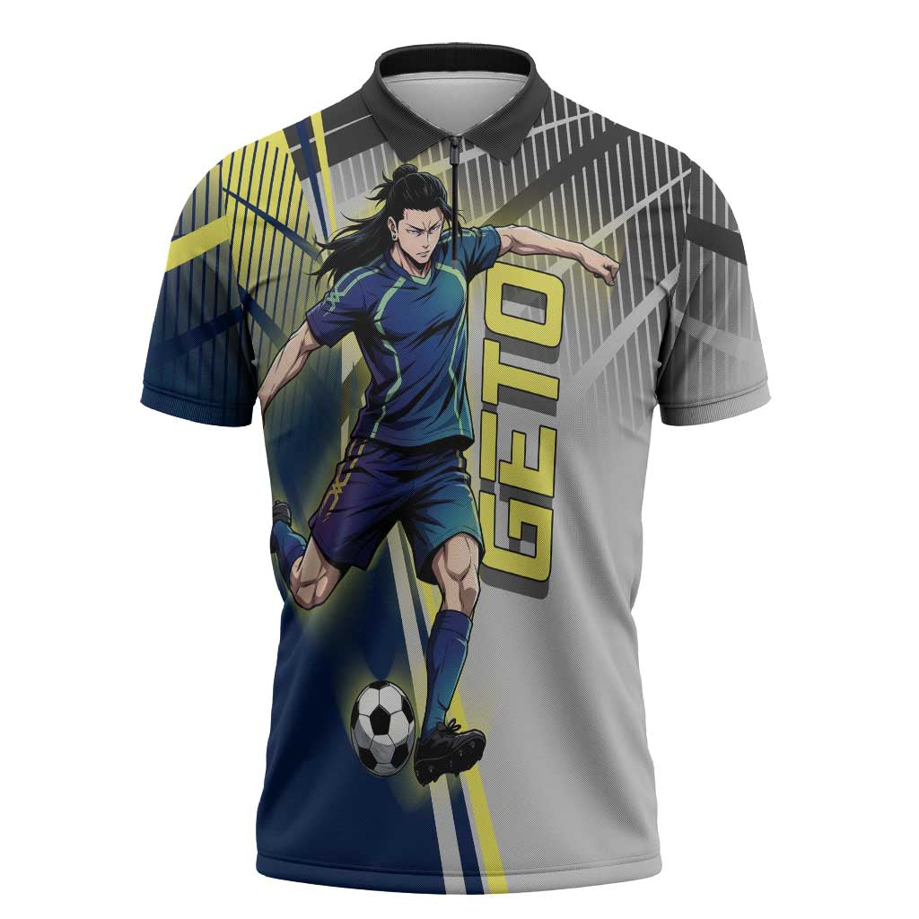 Personalized Geto Suguru Zipper Polo Shirt Anime Soccer Action Illustration Art