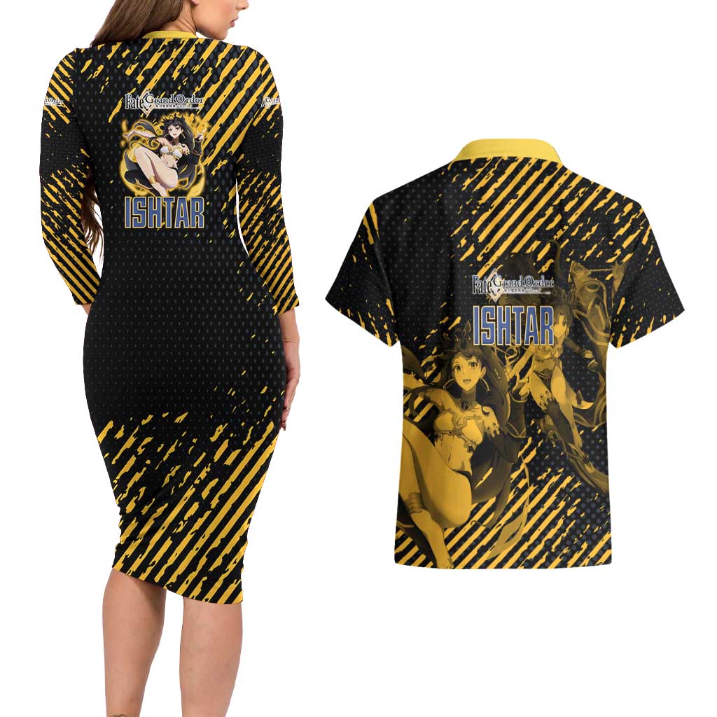 Ishtar Archer Fate Grand Order Couples Matching Long Sleeve Bodycon Dress and Hawaiian Shirt Anime Pop Art Grunge Style