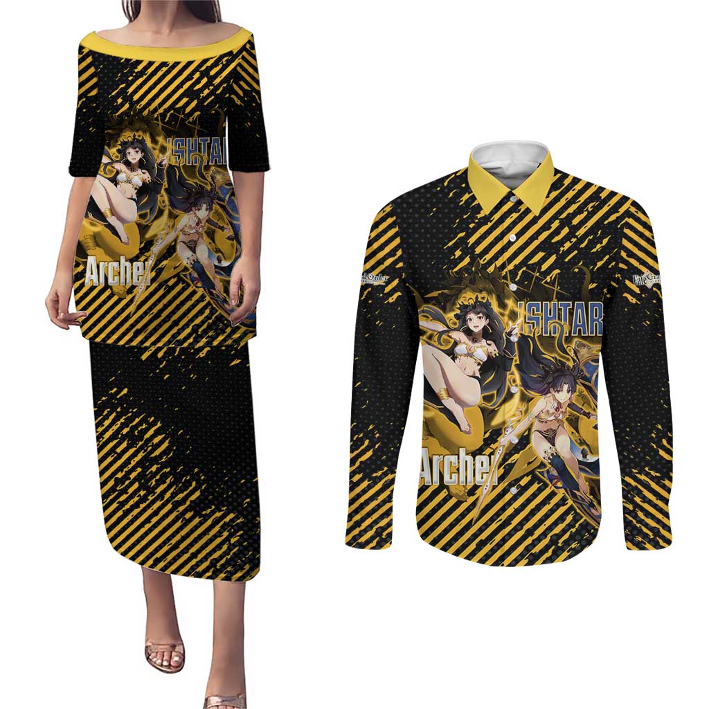 Ishtar Archer Fate Grand Order Couples Matching Puletasi and Long Sleeve Button Shirt Anime Pop Art Grunge Style