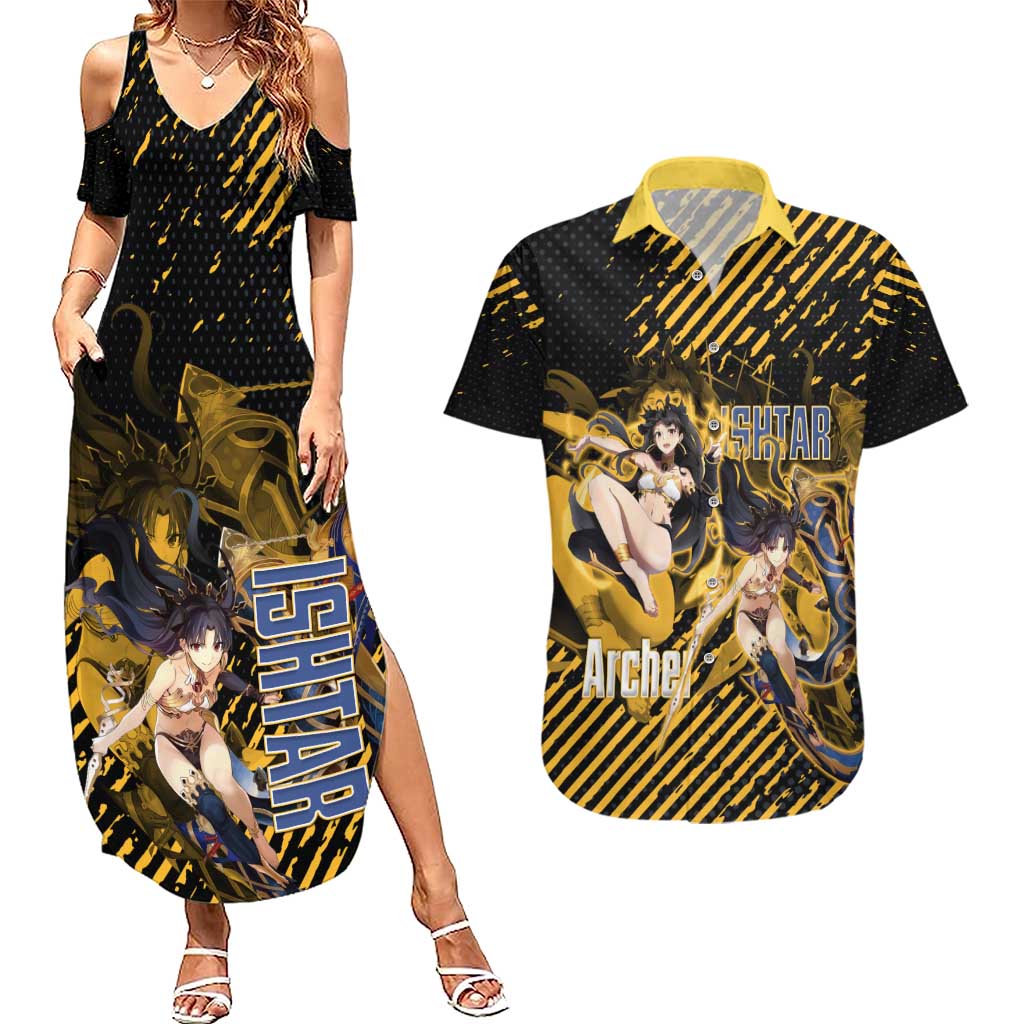 Ishtar Archer Fate Grand Order Couples Matching Summer Maxi Dress and Hawaiian Shirt Anime Pop Art Grunge Style