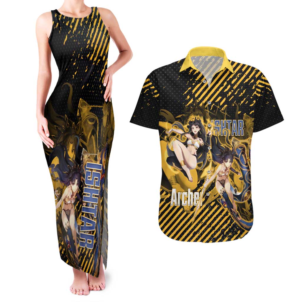 Ishtar Archer Fate Grand Order Couples Matching Tank Maxi Dress and Hawaiian Shirt Anime Pop Art Grunge Style