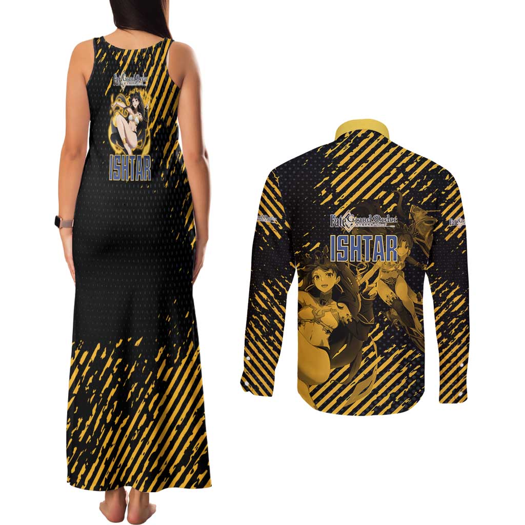 Ishtar Archer Fate Grand Order Couples Matching Tank Maxi Dress and Long Sleeve Button Shirt Anime Pop Art Grunge Style