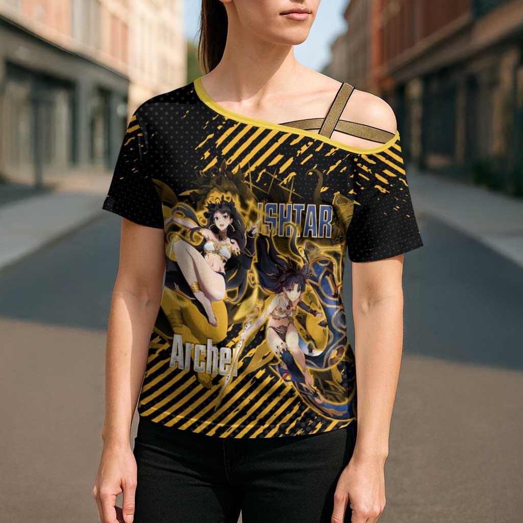 Ishtar Archer Fate Grand Order Cross Shoulder Shirt Anime Pop Art Grunge Style