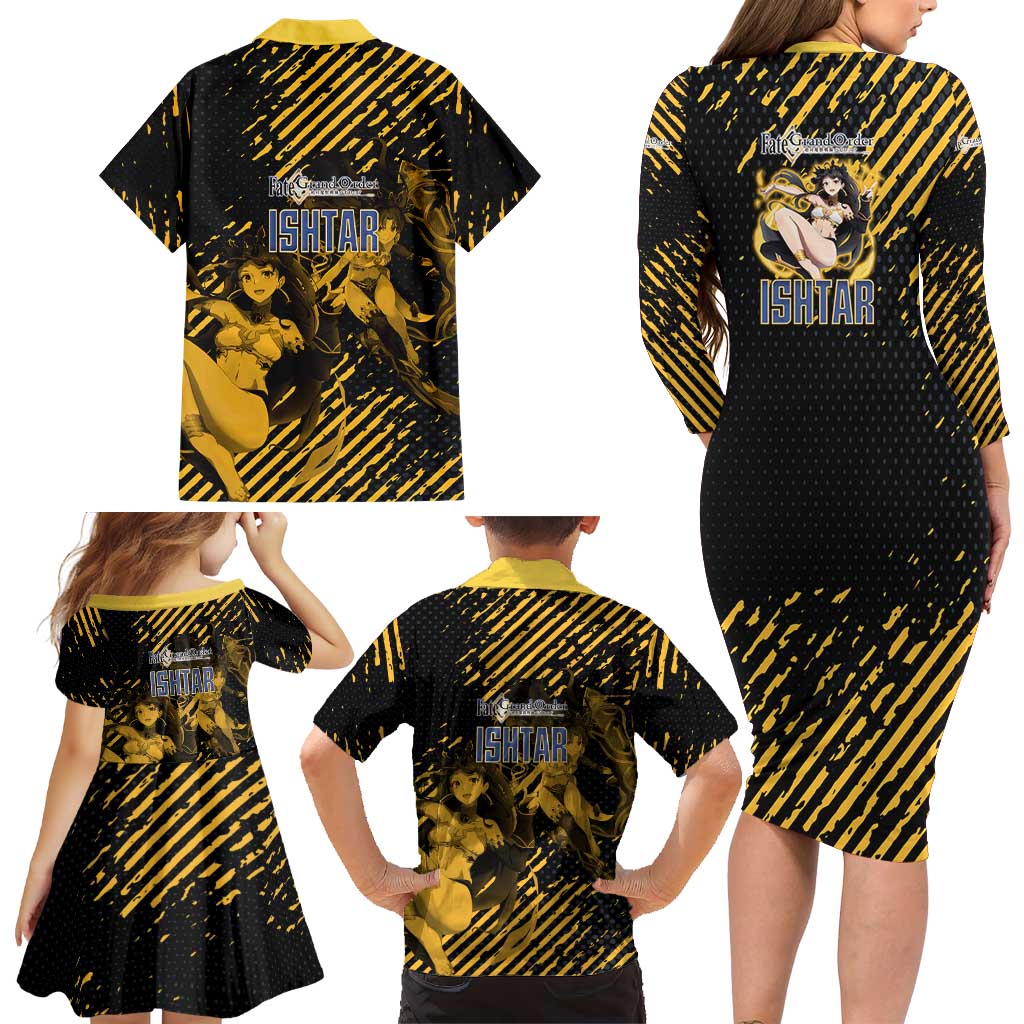 Ishtar Archer Fate Grand Order Family Matching Long Sleeve Bodycon Dress and Hawaiian Shirt Anime Pop Art Grunge Style