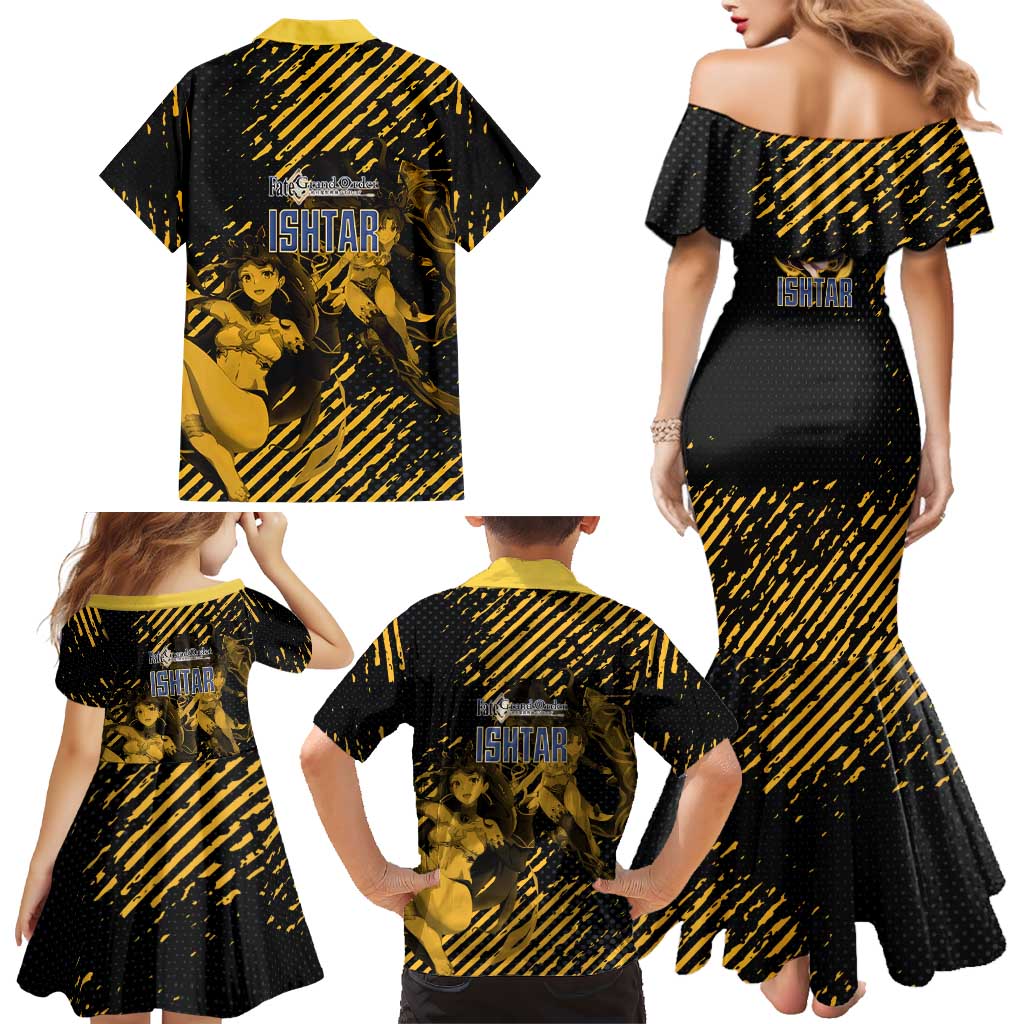 Ishtar Archer Fate Grand Order Family Matching Mermaid Dress and Hawaiian Shirt Anime Pop Art Grunge Style