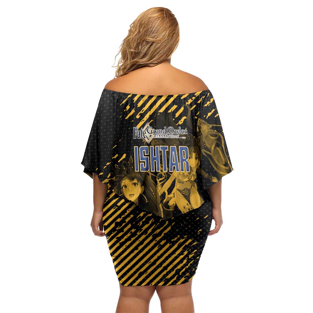 Ishtar Archer Fate Grand Order Family Matching Off Shoulder Short Dress and Hawaiian Shirt Anime Pop Art Grunge Style