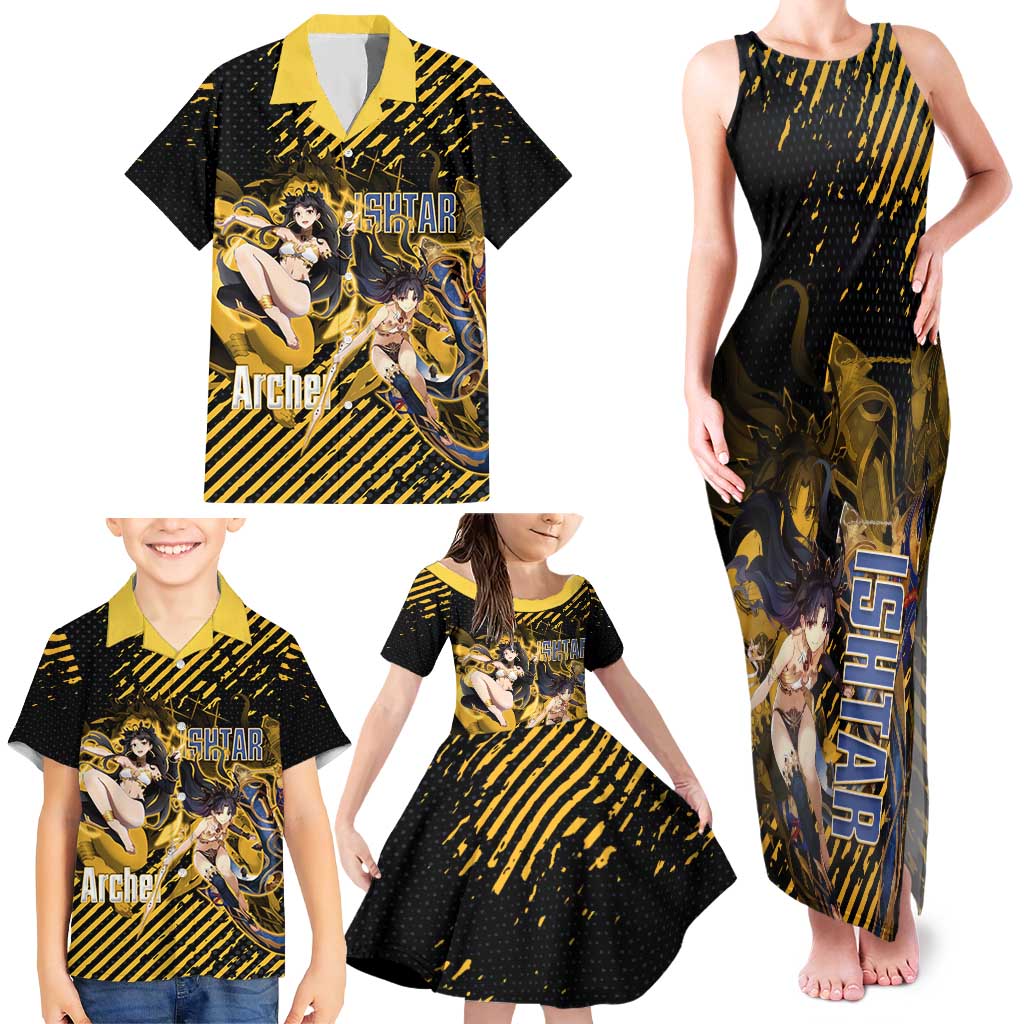 Ishtar Archer Fate Grand Order Family Matching Tank Maxi Dress and Hawaiian Shirt Anime Pop Art Grunge Style