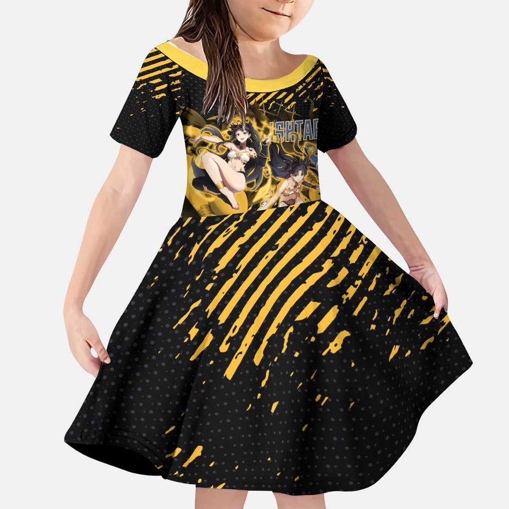 Ishtar Archer Fate Grand Order Kid Short Sleeve Dress Anime Pop Art Grunge Style