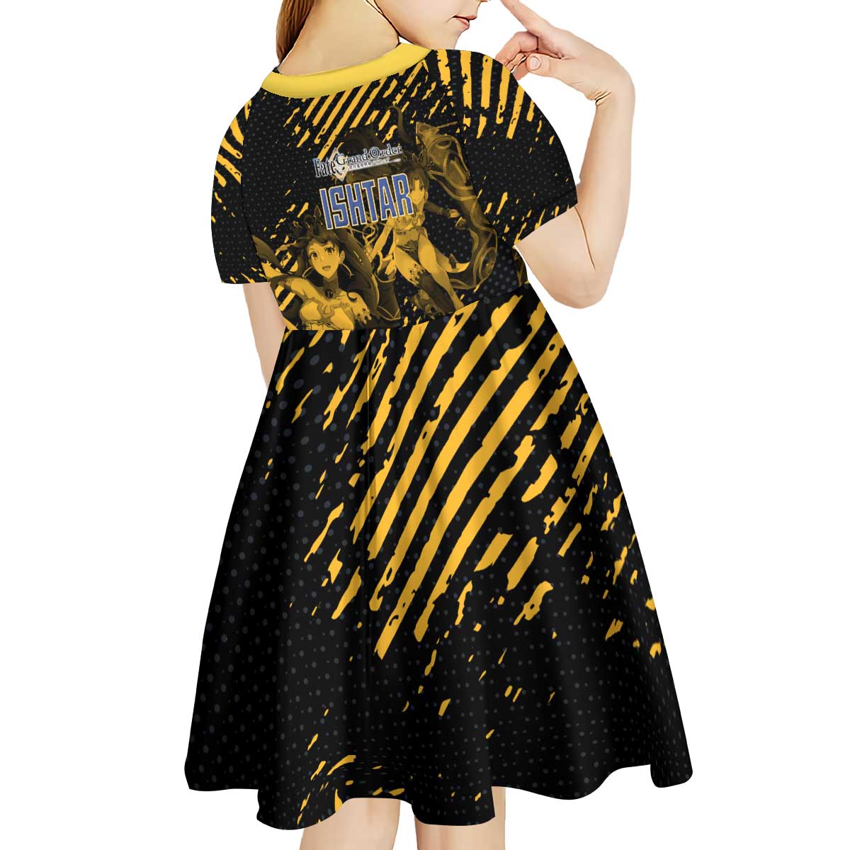 Ishtar Archer Fate Grand Order Kid Short Sleeve Dress Anime Pop Art Grunge Style
