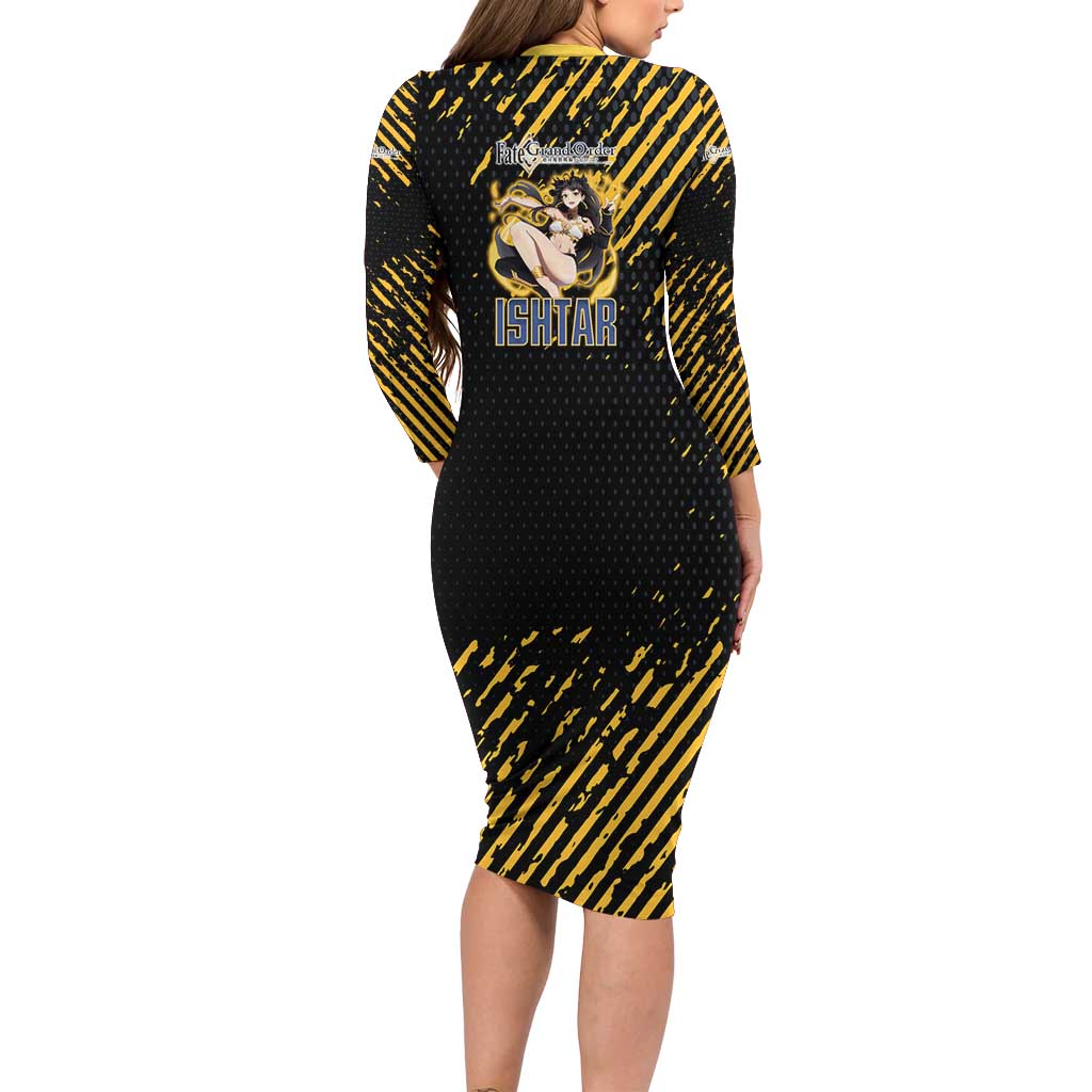 Ishtar Archer Fate Grand Order Long Sleeve Bodycon Dress Anime Pop Art Grunge Style