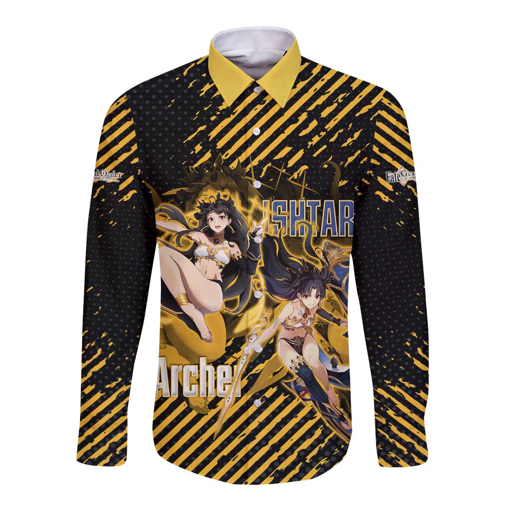 Ishtar Archer Fate Grand Order Long Sleeve Button Shirt Anime Pop Art Grunge Style