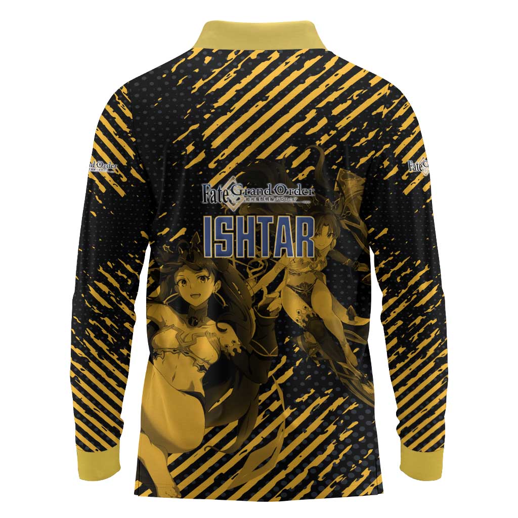 Ishtar Archer Fate Grand Order Long Sleeve Polo Shirt Anime Pop Art Grunge Style