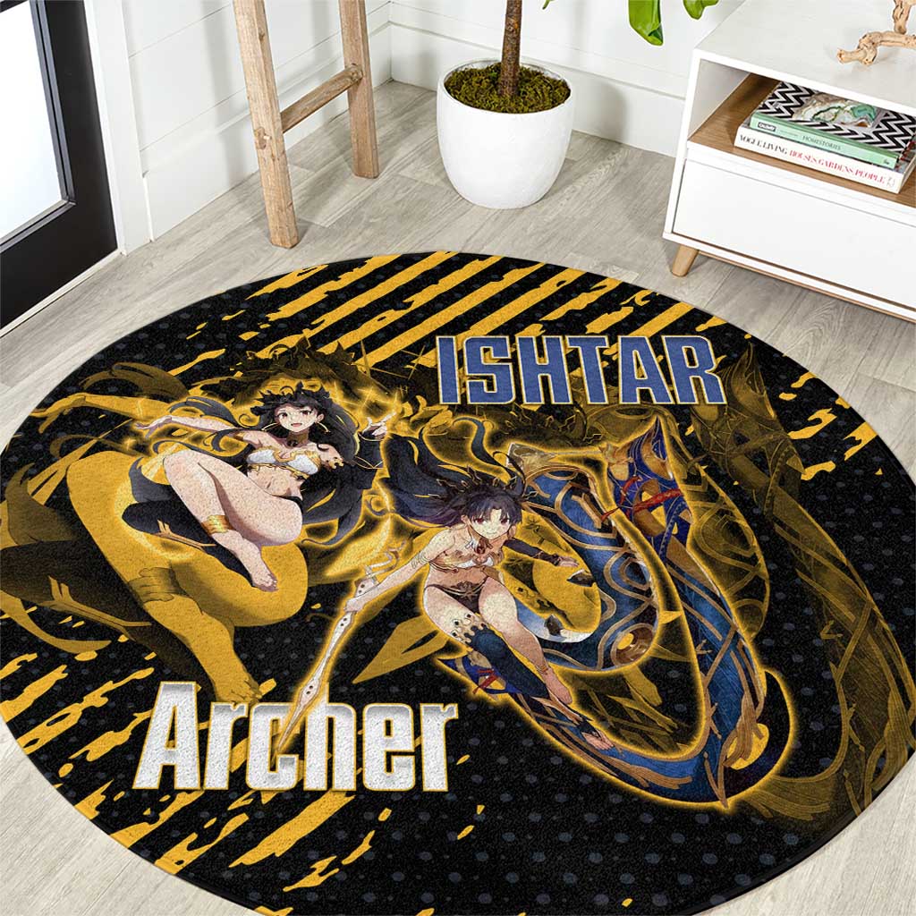 Ishtar Archer Fate Grand Order Round Carpet Anime Pop Art Grunge Style