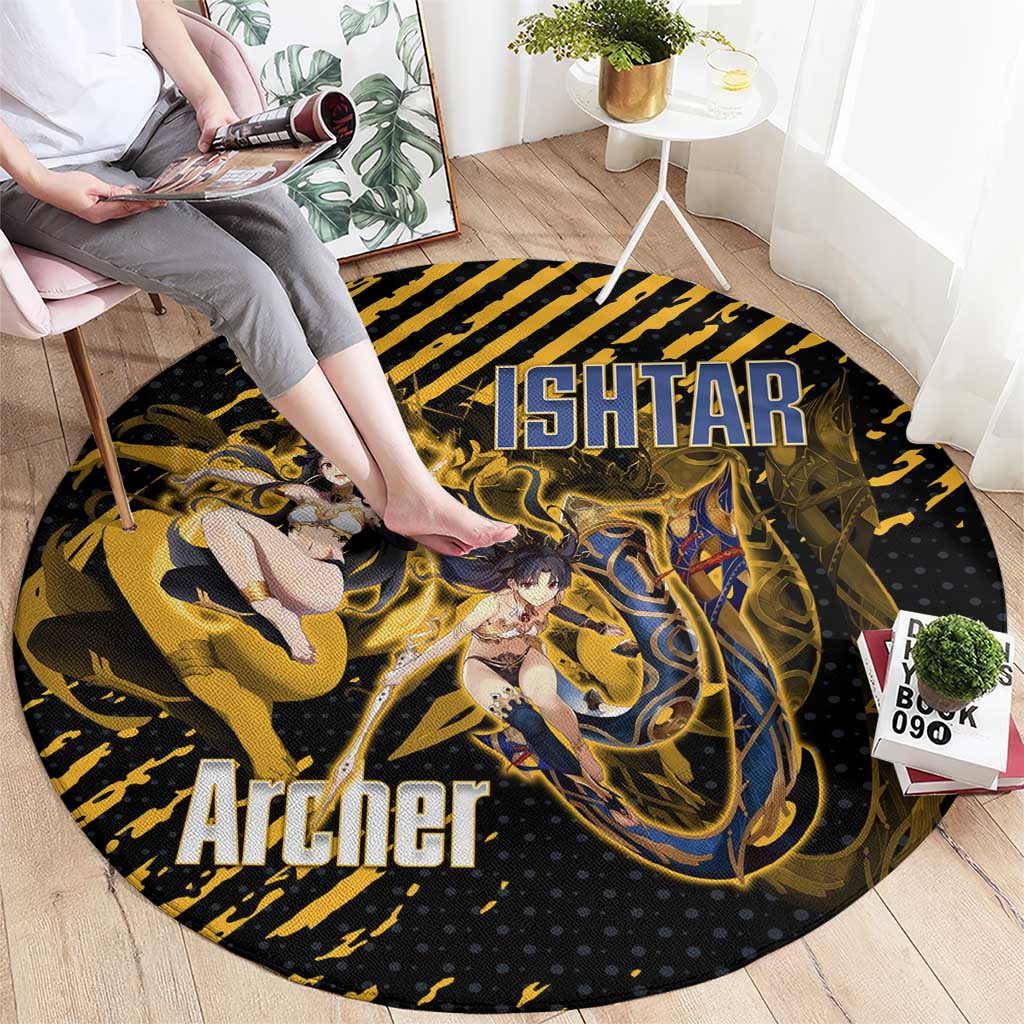 Ishtar Archer Fate Grand Order Round Carpet Anime Pop Art Grunge Style