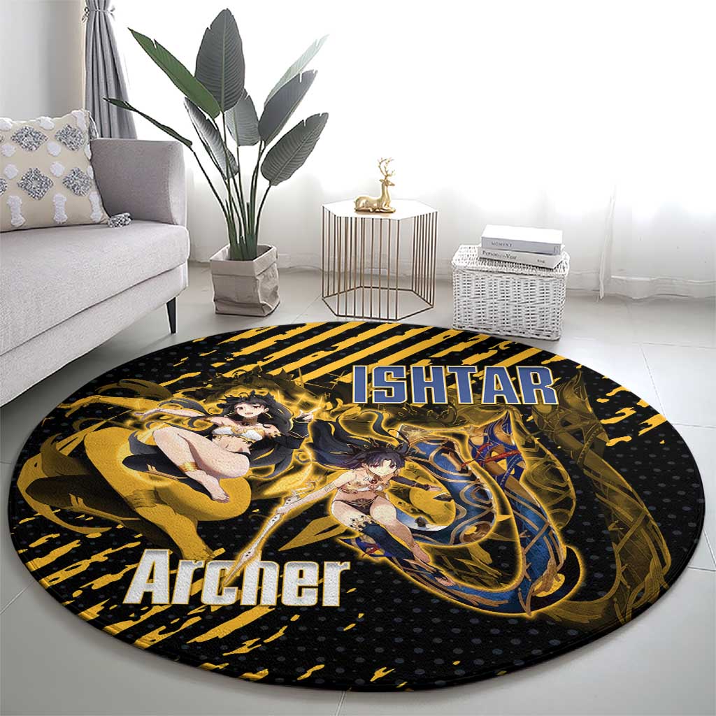Ishtar Archer Fate Grand Order Round Carpet Anime Pop Art Grunge Style