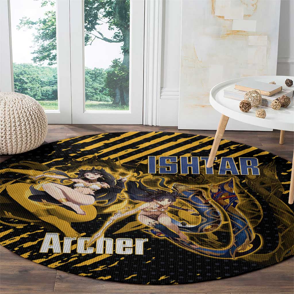 Ishtar Archer Fate Grand Order Round Carpet Anime Pop Art Grunge Style