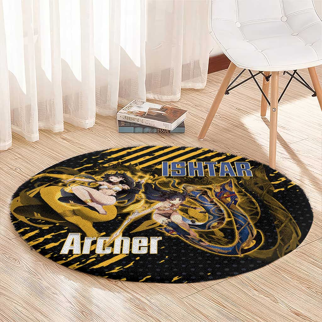 Ishtar Archer Fate Grand Order Round Carpet Anime Pop Art Grunge Style