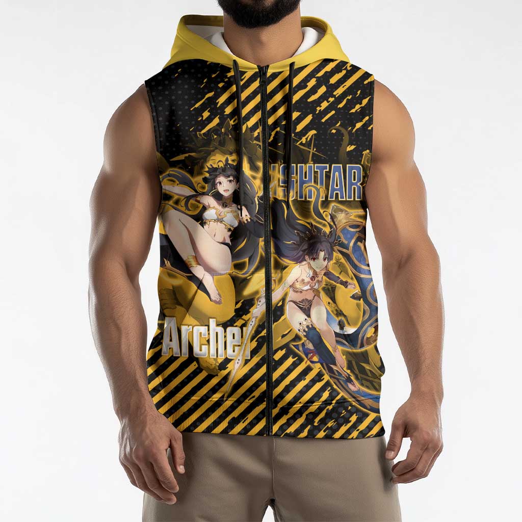 Ishtar Archer Fate Grand Order Sleeveless Zip Hoodie Anime Pop Art Grunge Style