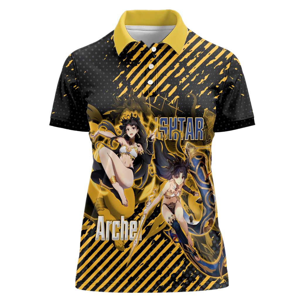 Ishtar Archer Fate Grand Order Women Polo Shirt Anime Pop Art Grunge Style