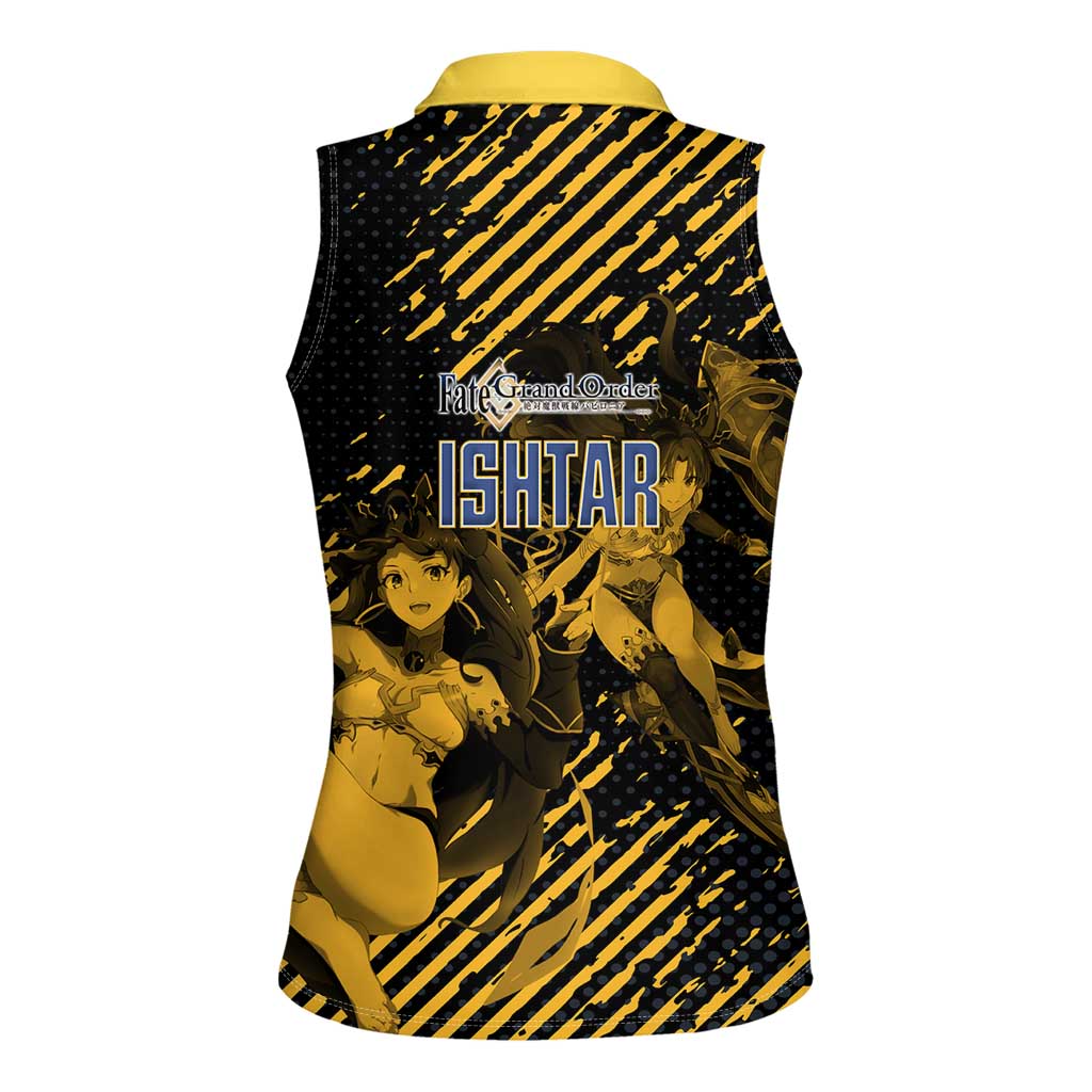 Ishtar Archer Fate Grand Order Women Sleeveless Polo Shirt Anime Pop Art Grunge Style
