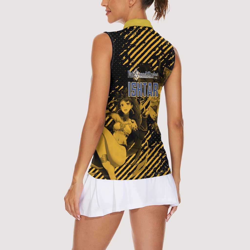 Ishtar Archer Fate Grand Order Women Sleeveless Polo Shirt Anime Pop Art Grunge Style