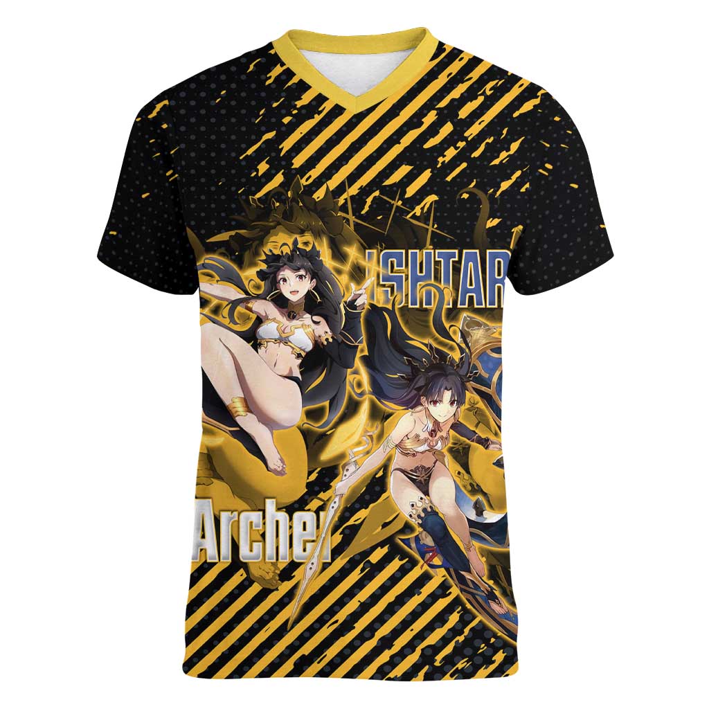Ishtar Archer Fate Grand Order Women V-Neck T-Shirt Anime Pop Art Grunge Style