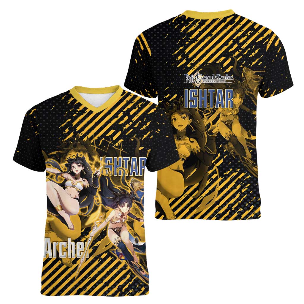 Ishtar Archer Fate Grand Order Women V-Neck T-Shirt Anime Pop Art Grunge Style