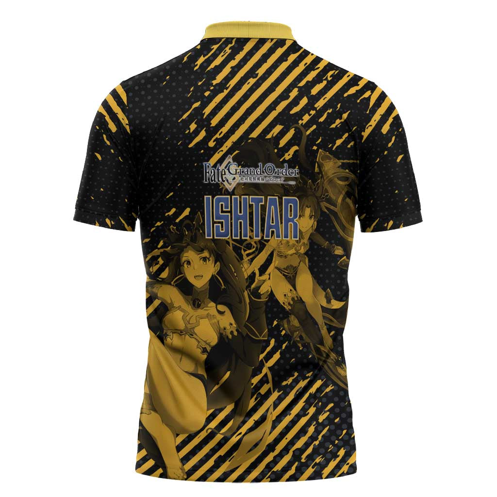 Ishtar Archer Fate Grand Order Zipper Polo Shirt Anime Pop Art Grunge Style