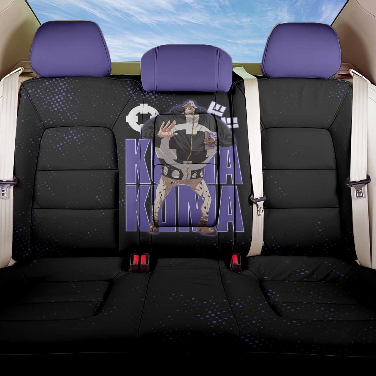Kuma One Piece Back Car Seat Cover Retro Comic Dot Aesthetic