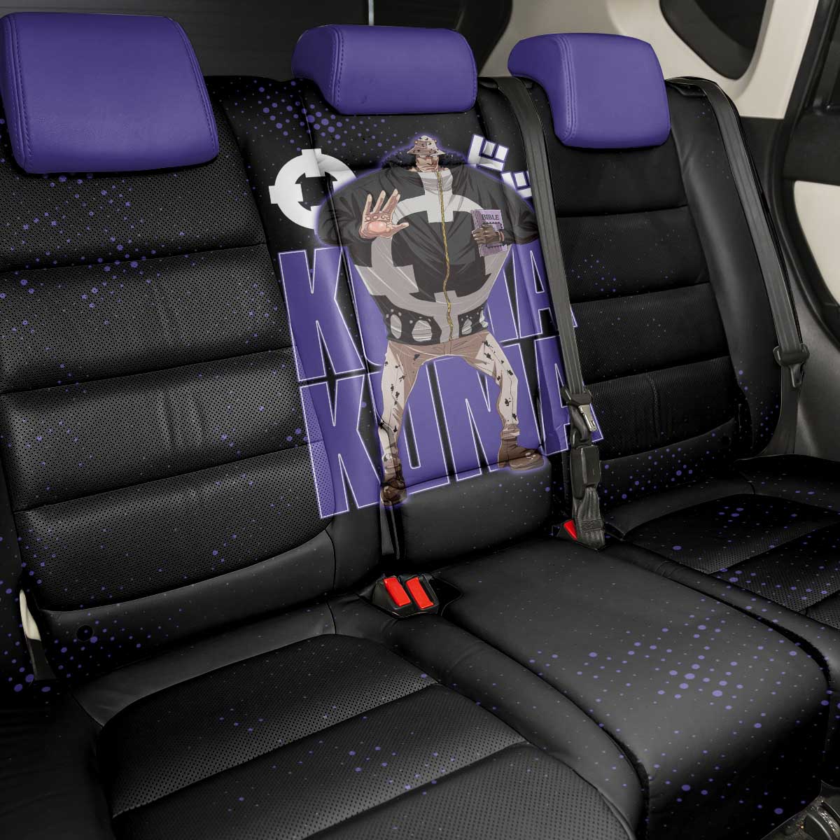 Kuma One Piece Back Car Seat Cover Retro Comic Dot Aesthetic