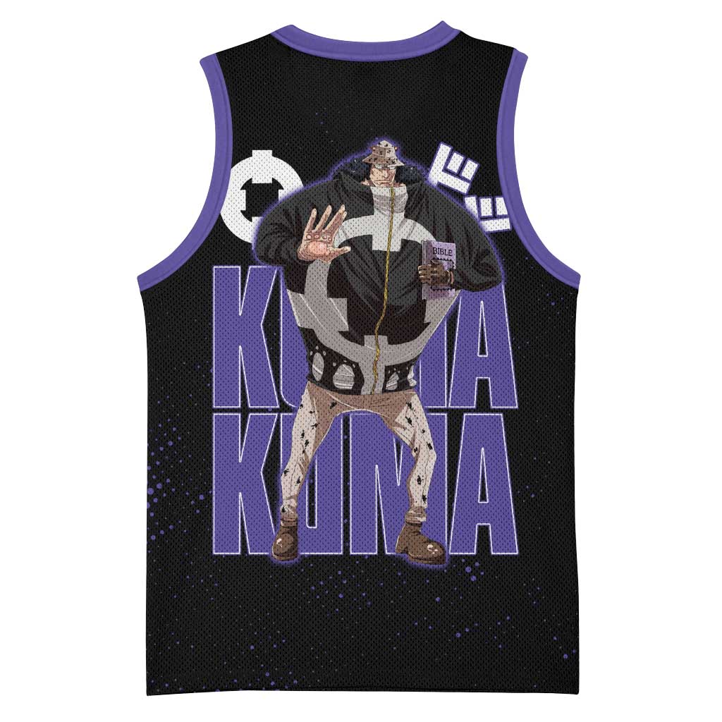 Kuma One Piece Basketball Jersey Retro Comic Dot Aesthetic