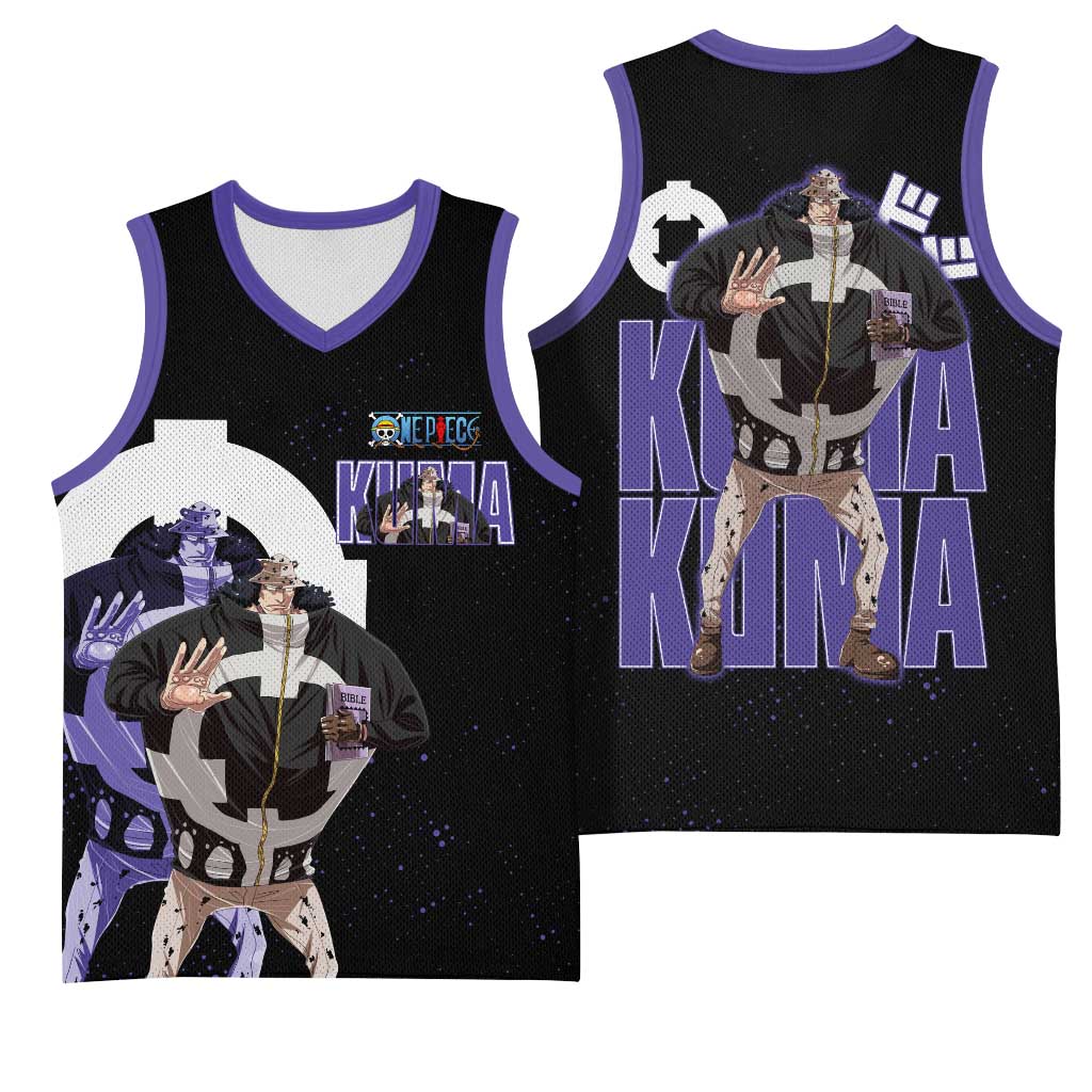 Kuma One Piece Basketball Jersey Retro Comic Dot Aesthetic