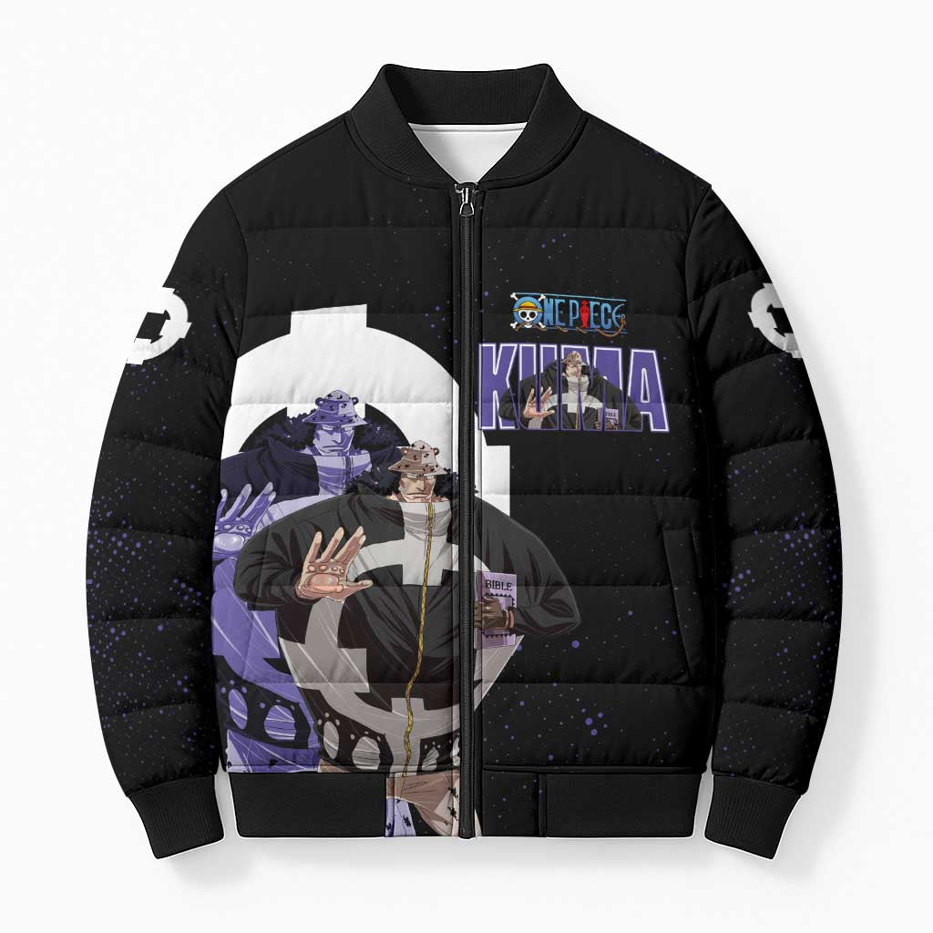 Kuma One Piece Bomber Puffer Jacket Retro Comic Dot Aesthetic