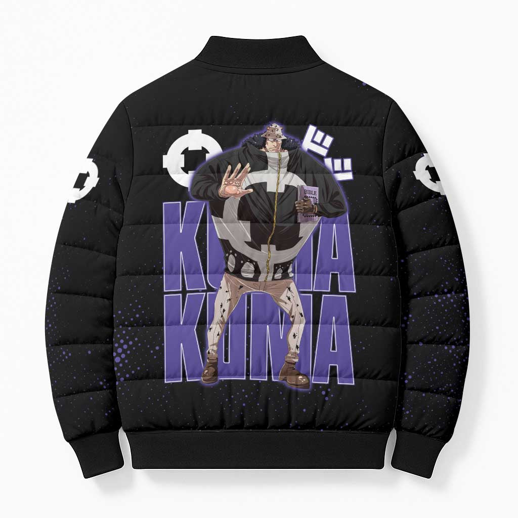 Kuma One Piece Bomber Puffer Jacket Retro Comic Dot Aesthetic