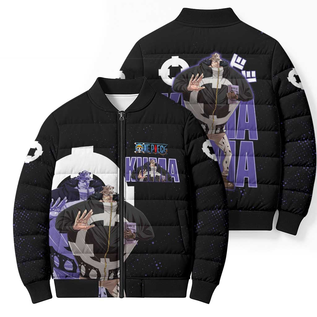 Kuma One Piece Bomber Puffer Jacket Retro Comic Dot Aesthetic