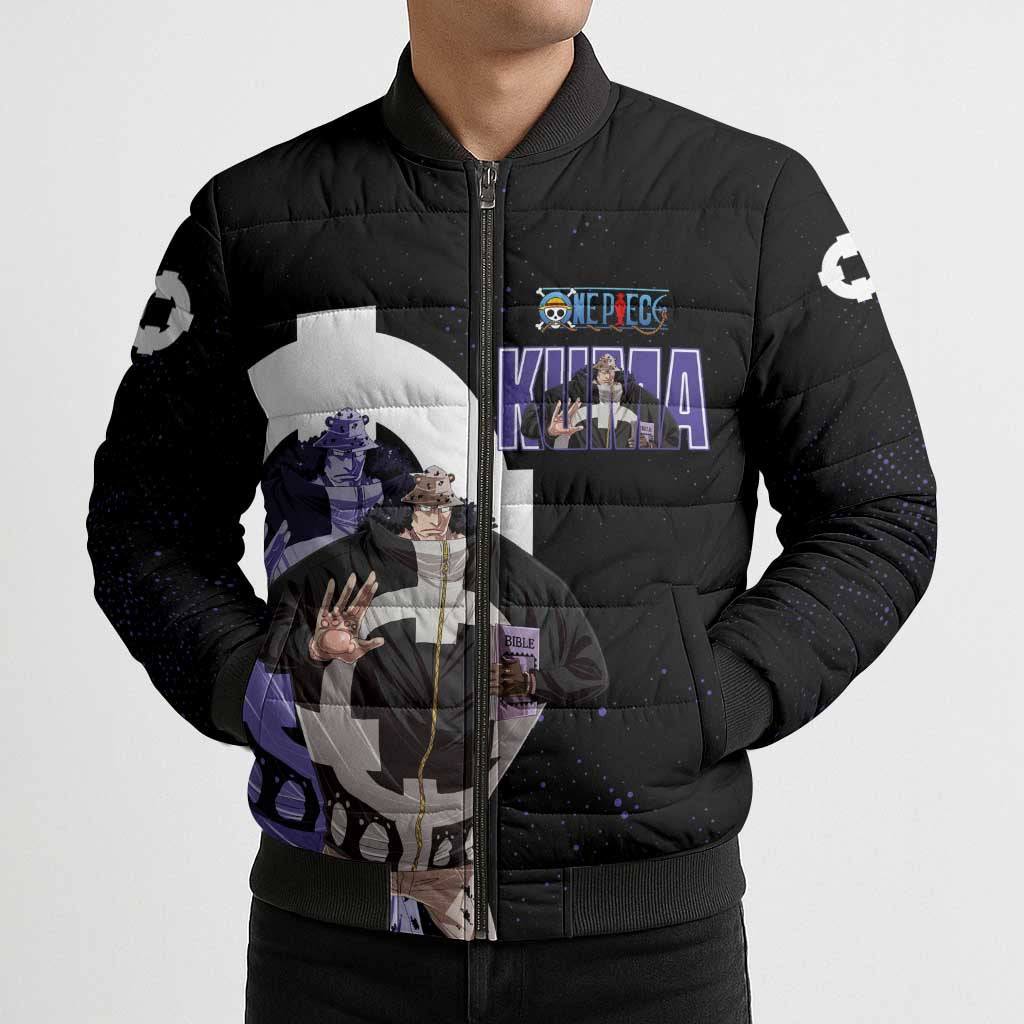 Kuma One Piece Bomber Puffer Jacket Retro Comic Dot Aesthetic