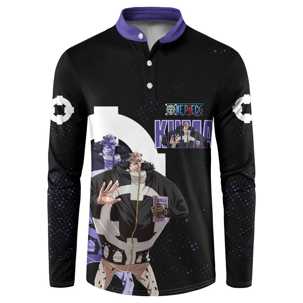 Kuma One Piece Button Sweatshirt Retro Comic Dot Aesthetic