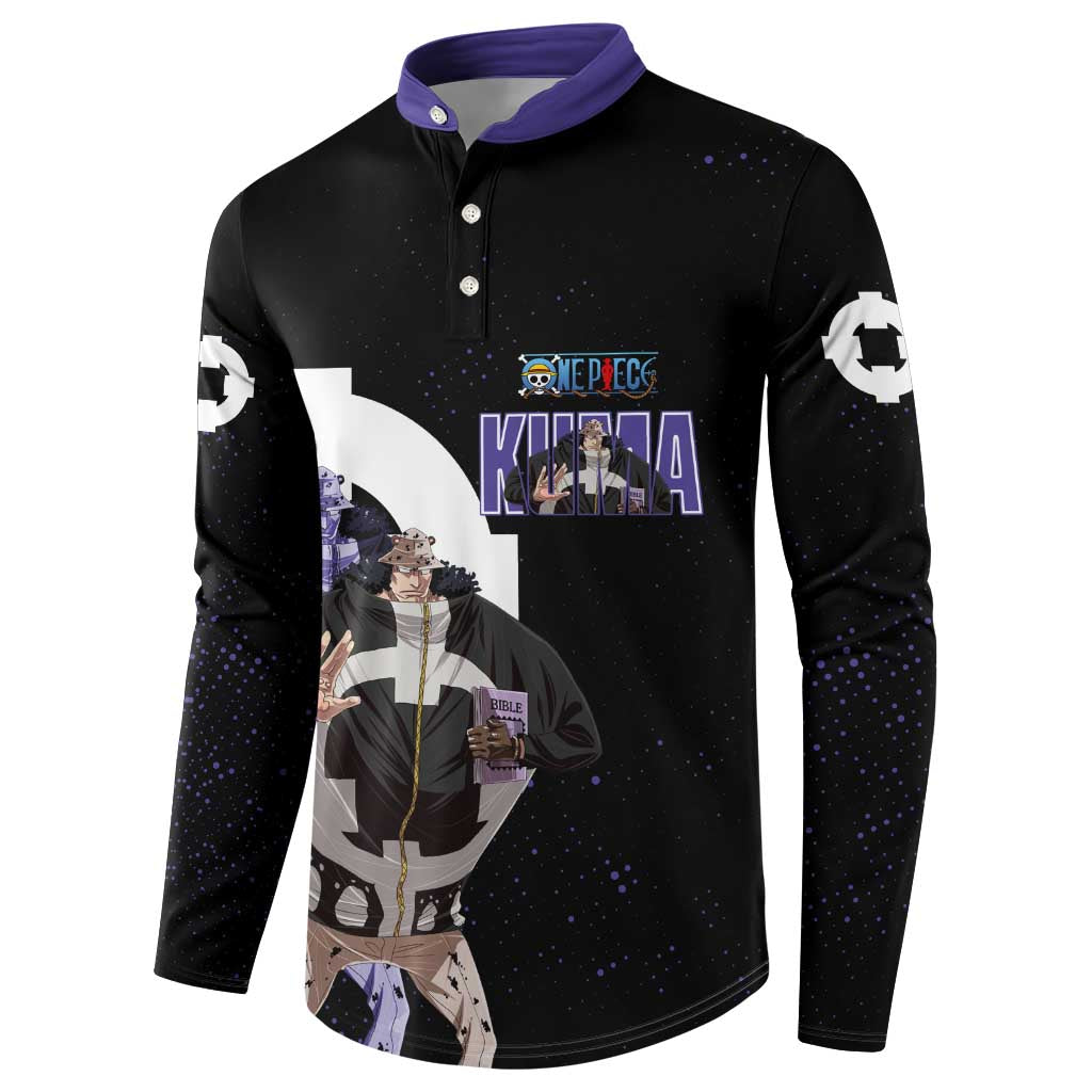 Kuma One Piece Button Sweatshirt Retro Comic Dot Aesthetic