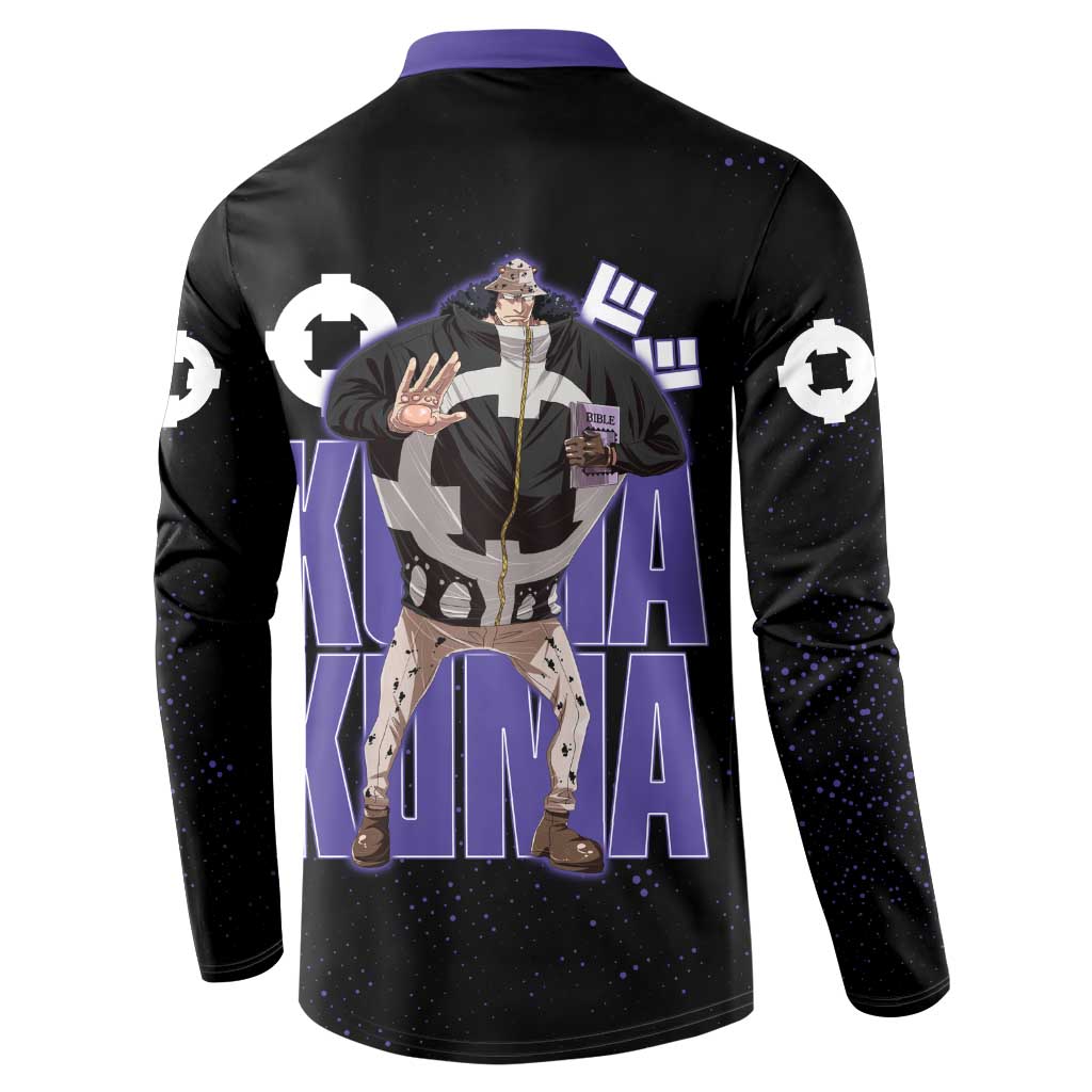 Kuma One Piece Button Sweatshirt Retro Comic Dot Aesthetic