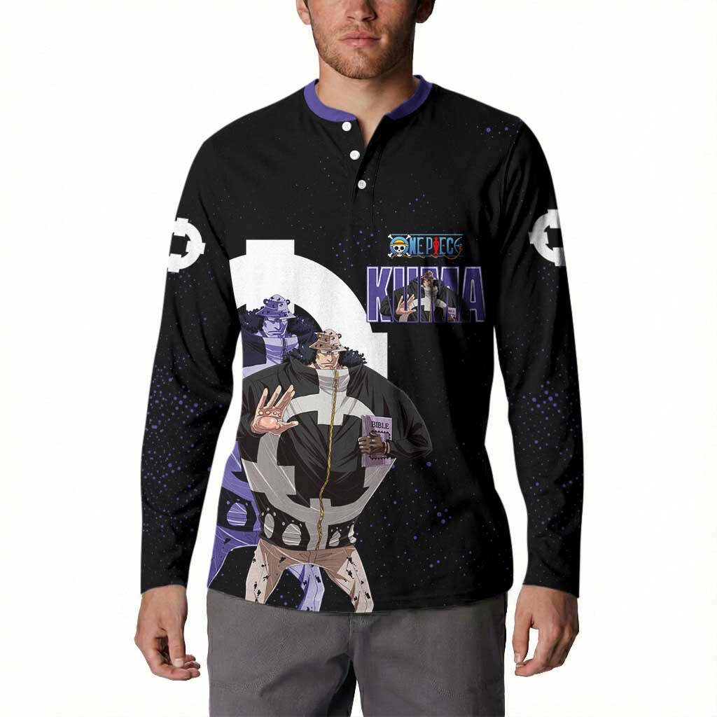 Kuma One Piece Button Sweatshirt Retro Comic Dot Aesthetic